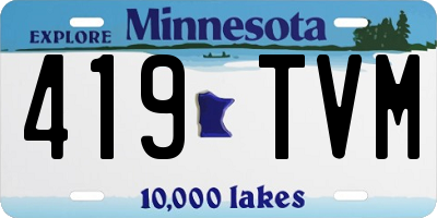 MN license plate 419TVM