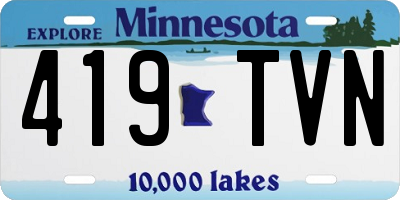 MN license plate 419TVN