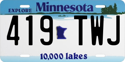 MN license plate 419TWJ