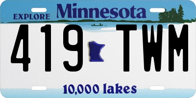MN license plate 419TWM