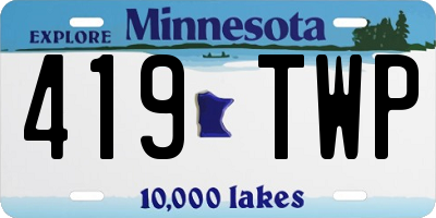 MN license plate 419TWP