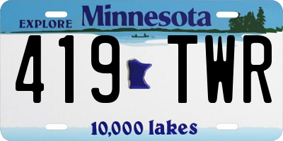 MN license plate 419TWR