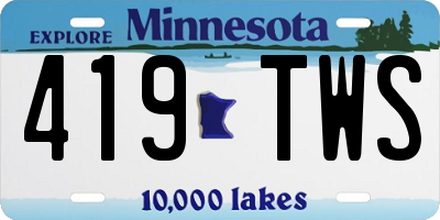MN license plate 419TWS