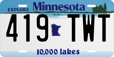 MN license plate 419TWT