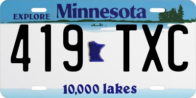 MN license plate 419TXC