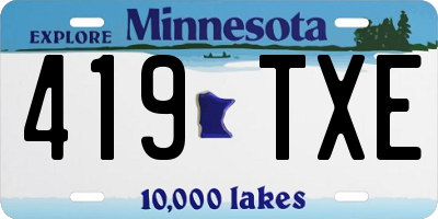 MN license plate 419TXE