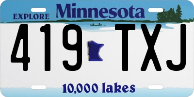 MN license plate 419TXJ