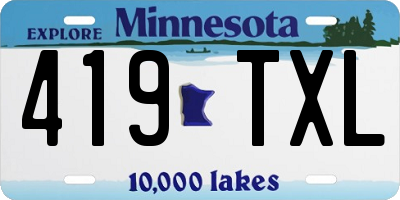 MN license plate 419TXL