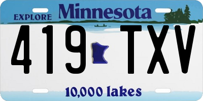 MN license plate 419TXV
