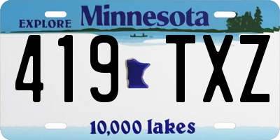 MN license plate 419TXZ