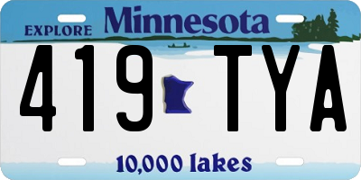 MN license plate 419TYA