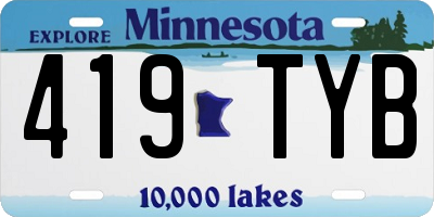 MN license plate 419TYB