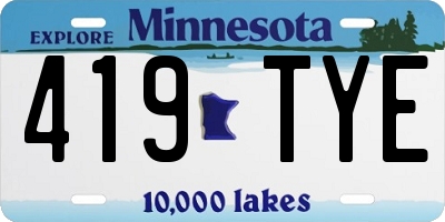 MN license plate 419TYE