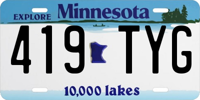 MN license plate 419TYG