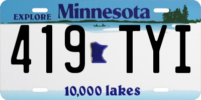 MN license plate 419TYI