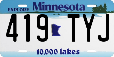 MN license plate 419TYJ