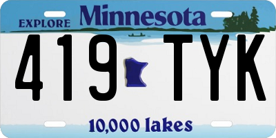 MN license plate 419TYK