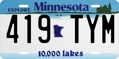 MN license plate 419TYM
