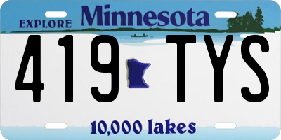 MN license plate 419TYS