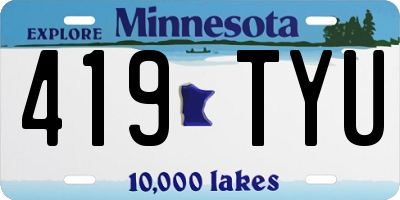 MN license plate 419TYU