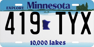 MN license plate 419TYX