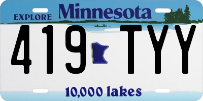MN license plate 419TYY
