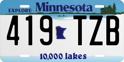MN license plate 419TZB