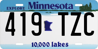 MN license plate 419TZC