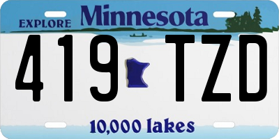 MN license plate 419TZD