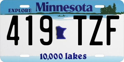 MN license plate 419TZF