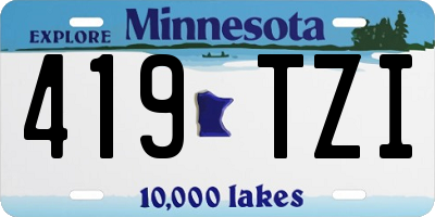 MN license plate 419TZI
