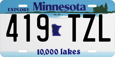 MN license plate 419TZL