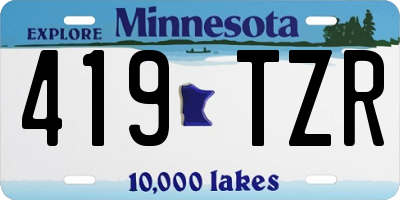 MN license plate 419TZR