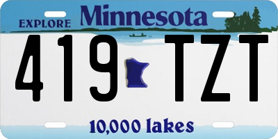 MN license plate 419TZT