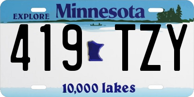MN license plate 419TZY