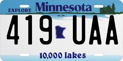 MN license plate 419UAA