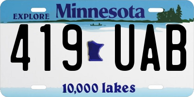 MN license plate 419UAB