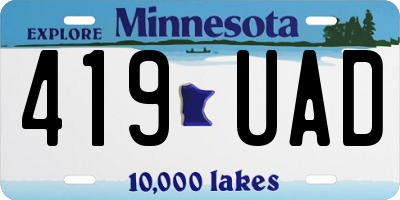 MN license plate 419UAD