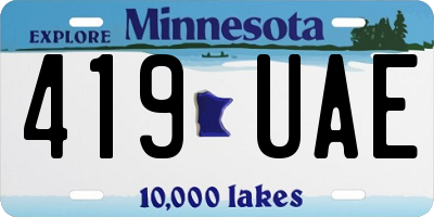 MN license plate 419UAE