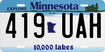MN license plate 419UAH