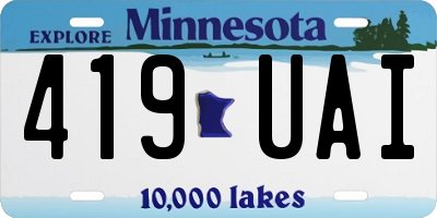 MN license plate 419UAI