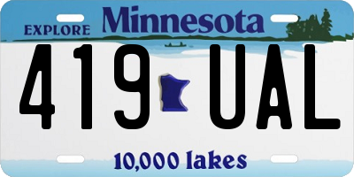 MN license plate 419UAL