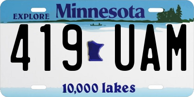 MN license plate 419UAM