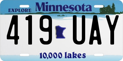 MN license plate 419UAY