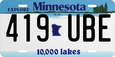 MN license plate 419UBE