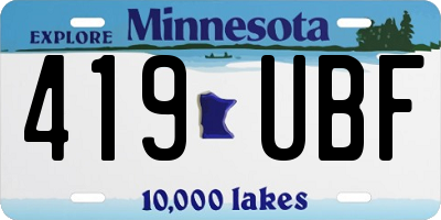 MN license plate 419UBF