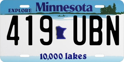 MN license plate 419UBN