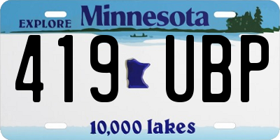 MN license plate 419UBP