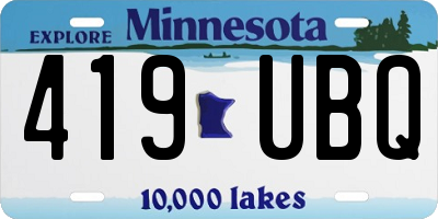 MN license plate 419UBQ