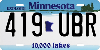 MN license plate 419UBR